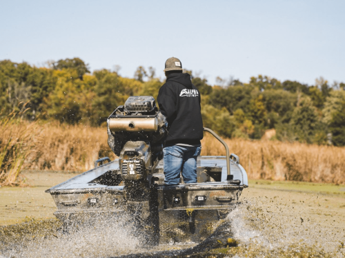 Alpha Mudboat, Back of Boat, Watertrial, Spraying Tail
